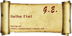 Galba Etel névjegykártya